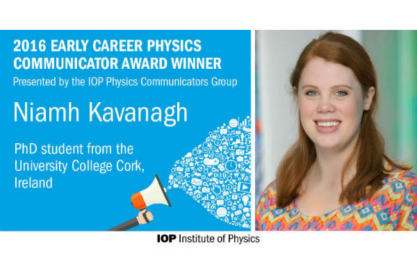 PhD student Niamh Kavanagh wins early career physics communicator award